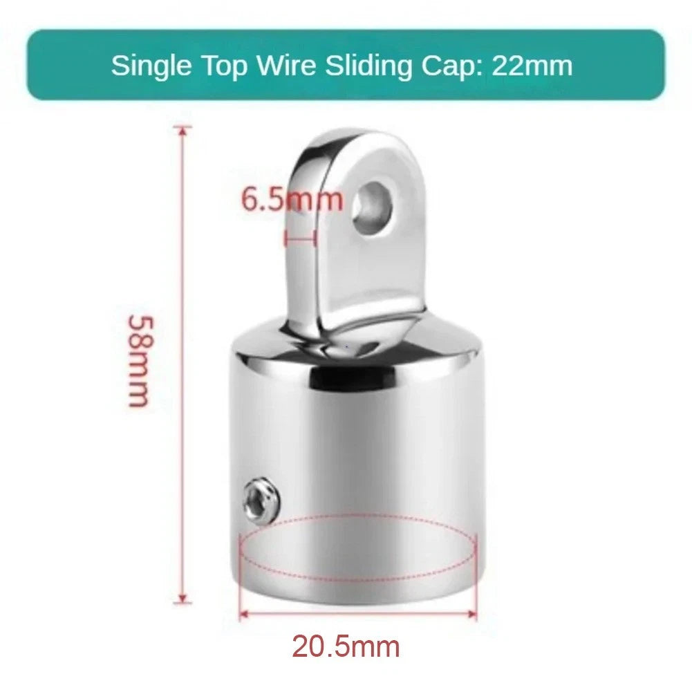 Set of 2 Stainless Steel Boat Eye End Caps