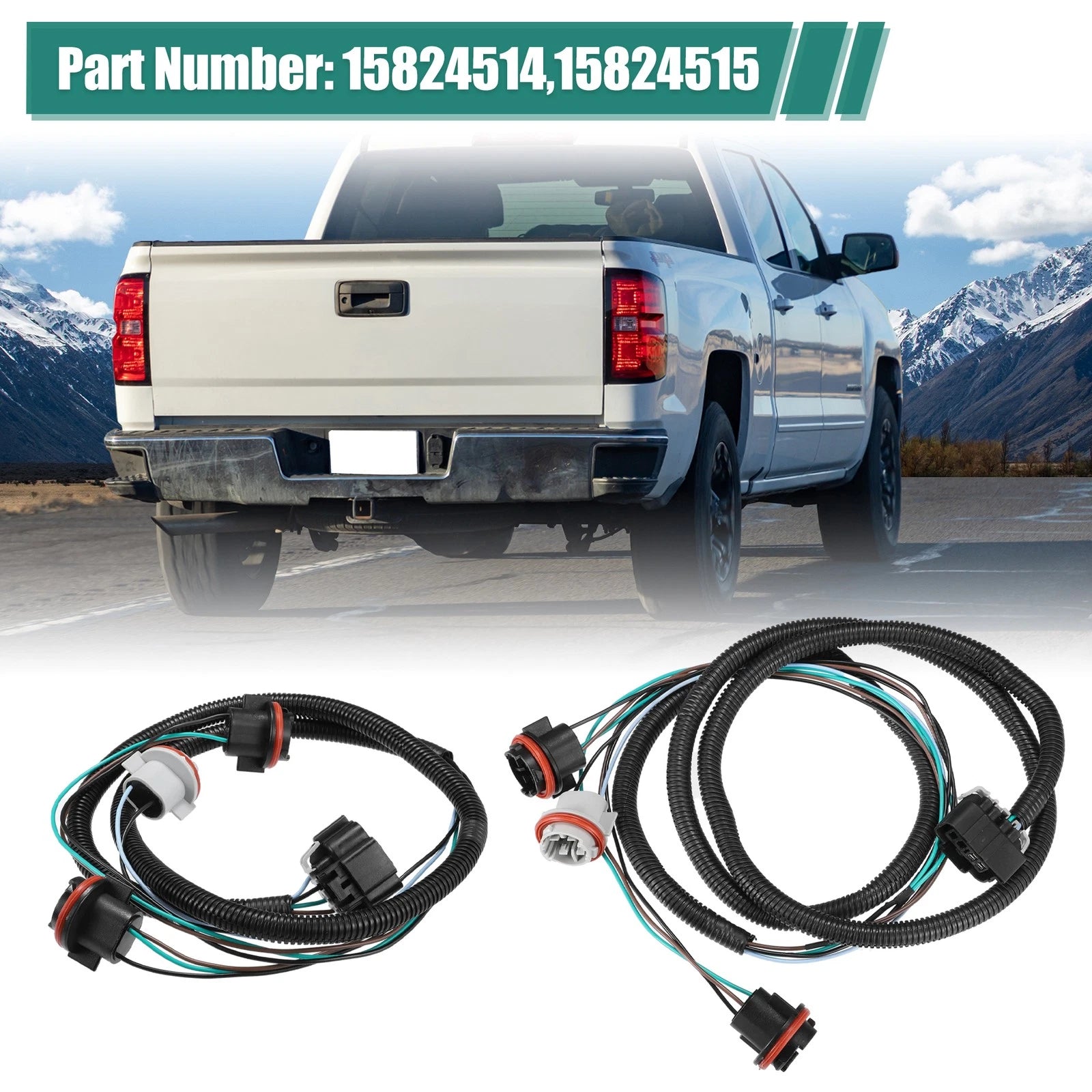 1 Pair Tail Light Wiring Harness for Chevrolet Silverado 1500 (2012–2013)