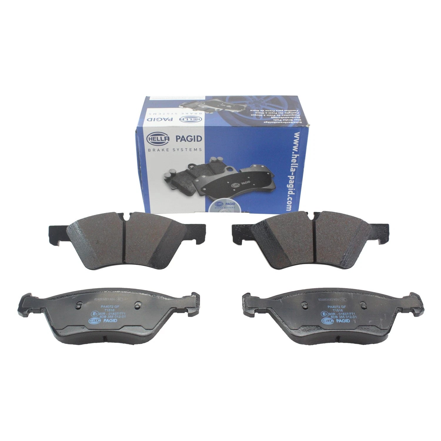 Set of 4 Hella Front Low-Metallic Brake Pads for MB W211 S211 W463 W164 W251