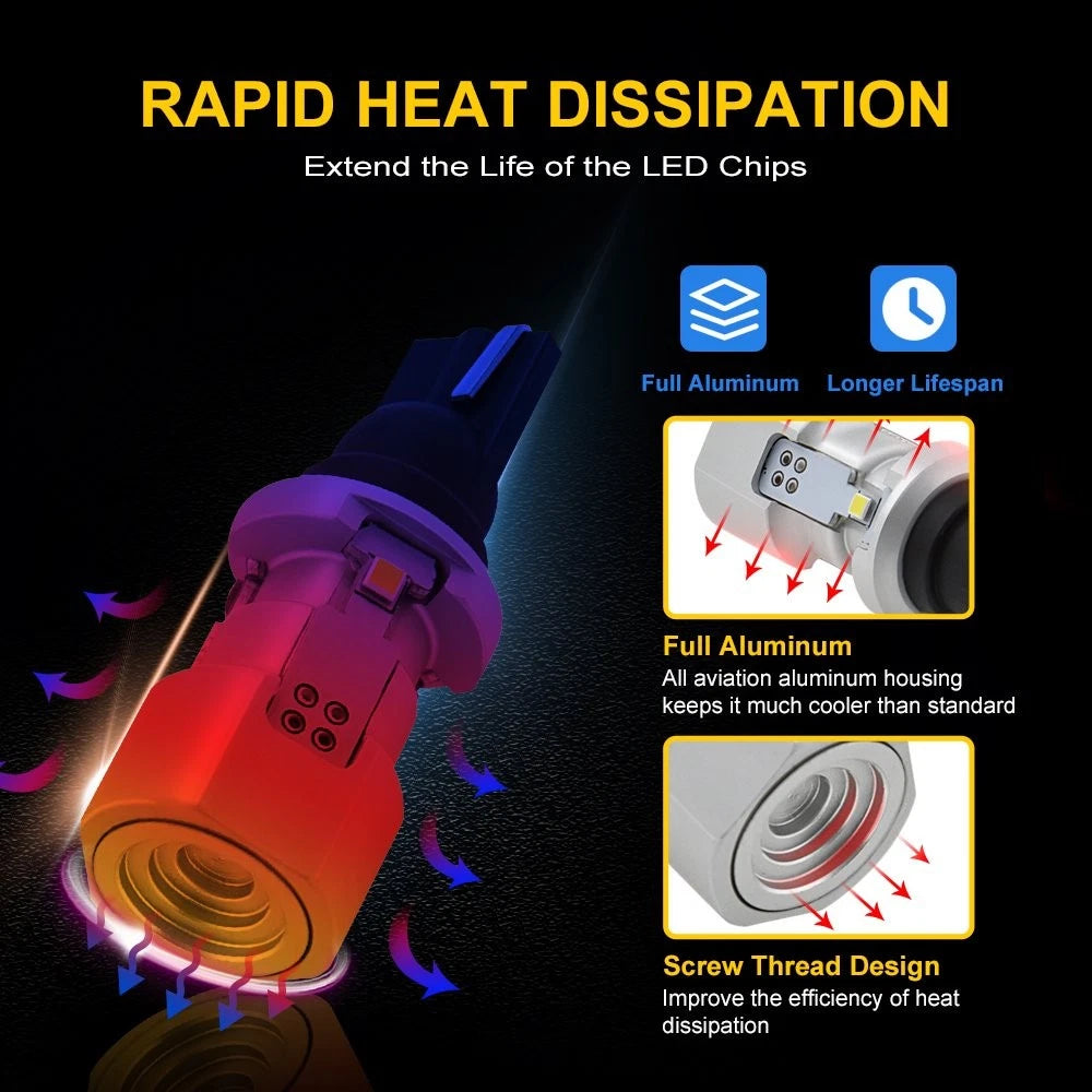 2X 921 T15 912 W16W LED Reverse Back Up Light Bulb 2400LM for