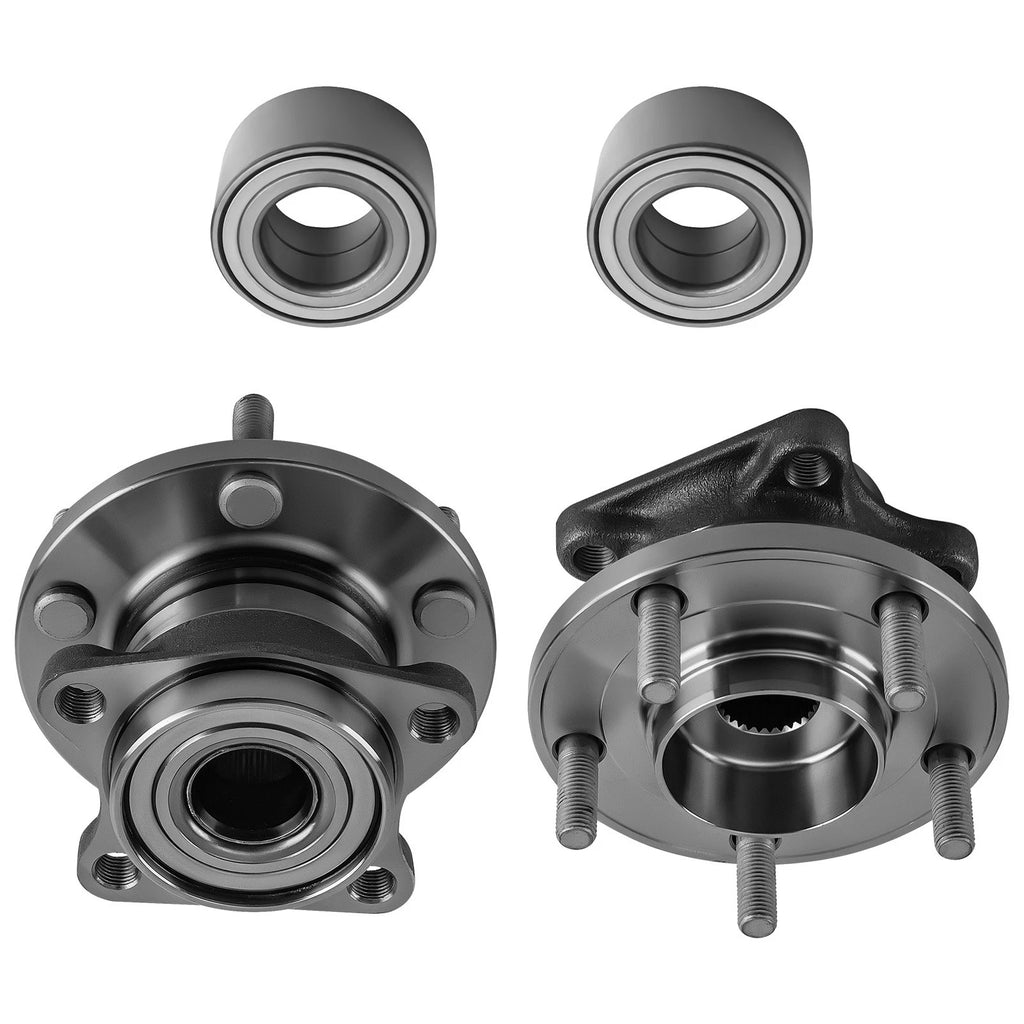 Front and Rear Wheel Bearing and Hub Assembly Kit for Mazda CX-9 (2007–2015) AWD