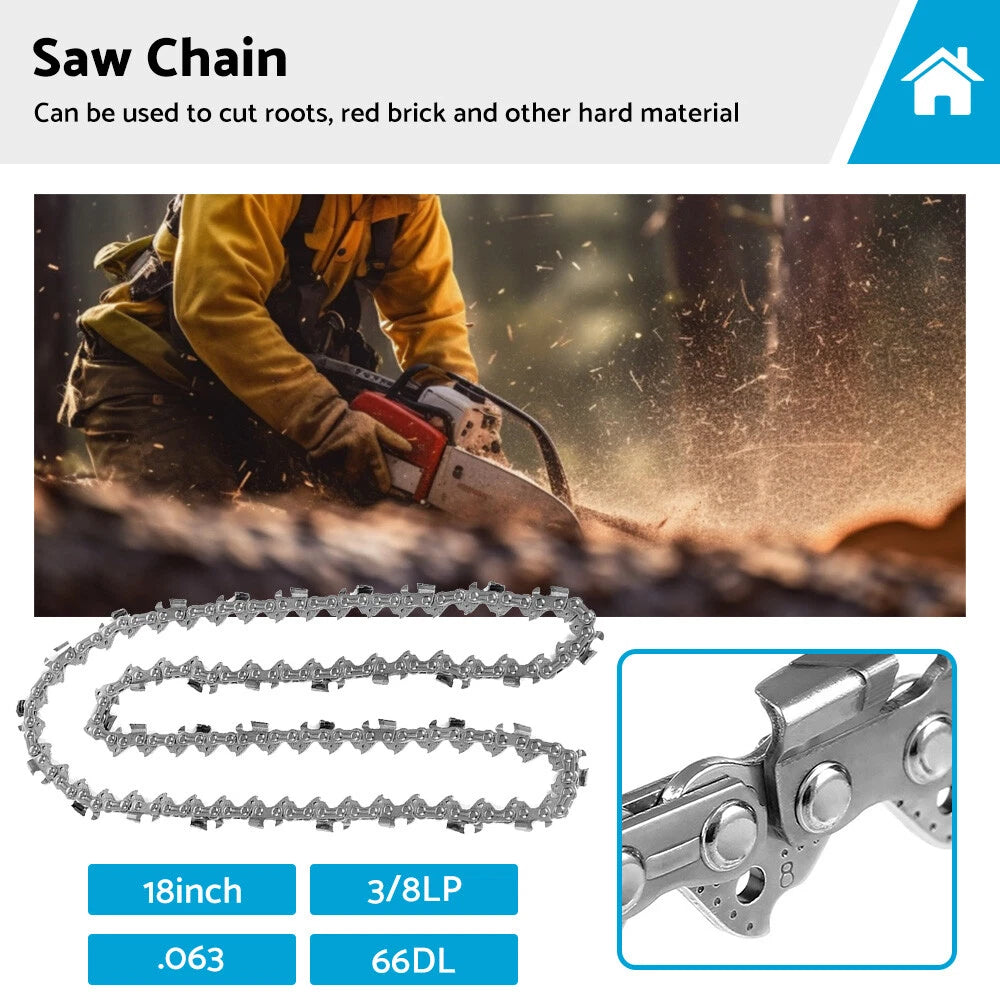 Tungsten Carbide Chainsaw Chain 18 inch 3/8 .063 66DL for Husqvarna