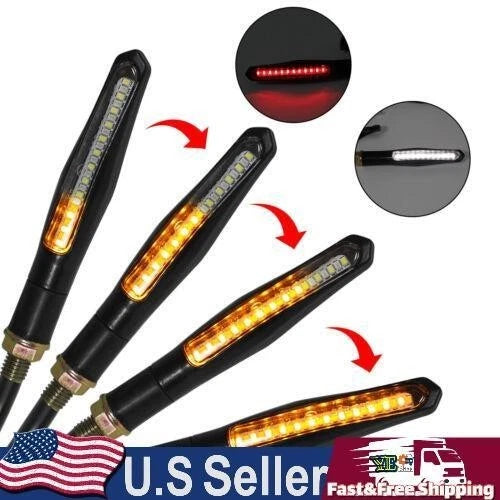 4X Sequential Flowing LED Turn Signal Indicator Lights for