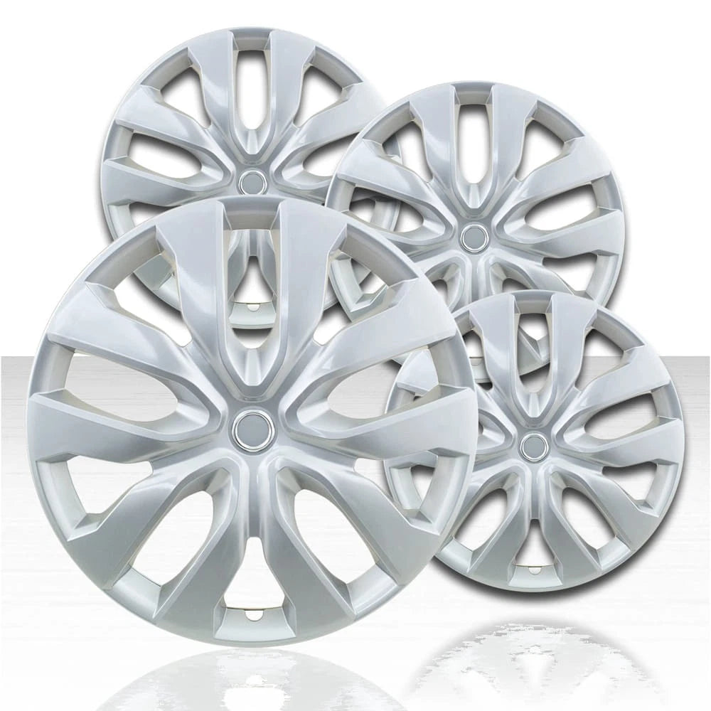 16" 10 Spoke Silver Wheel Covers with Nissan Rogue Style (Set of 4)
