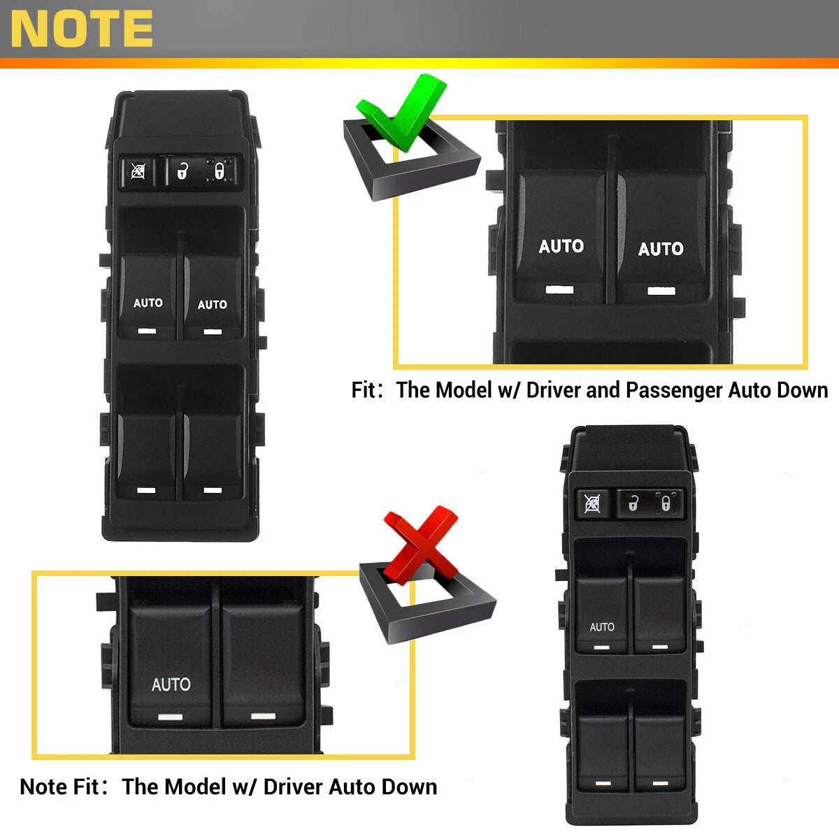 Front Left Master Window Switch for Dodge Charger (2006-2010)