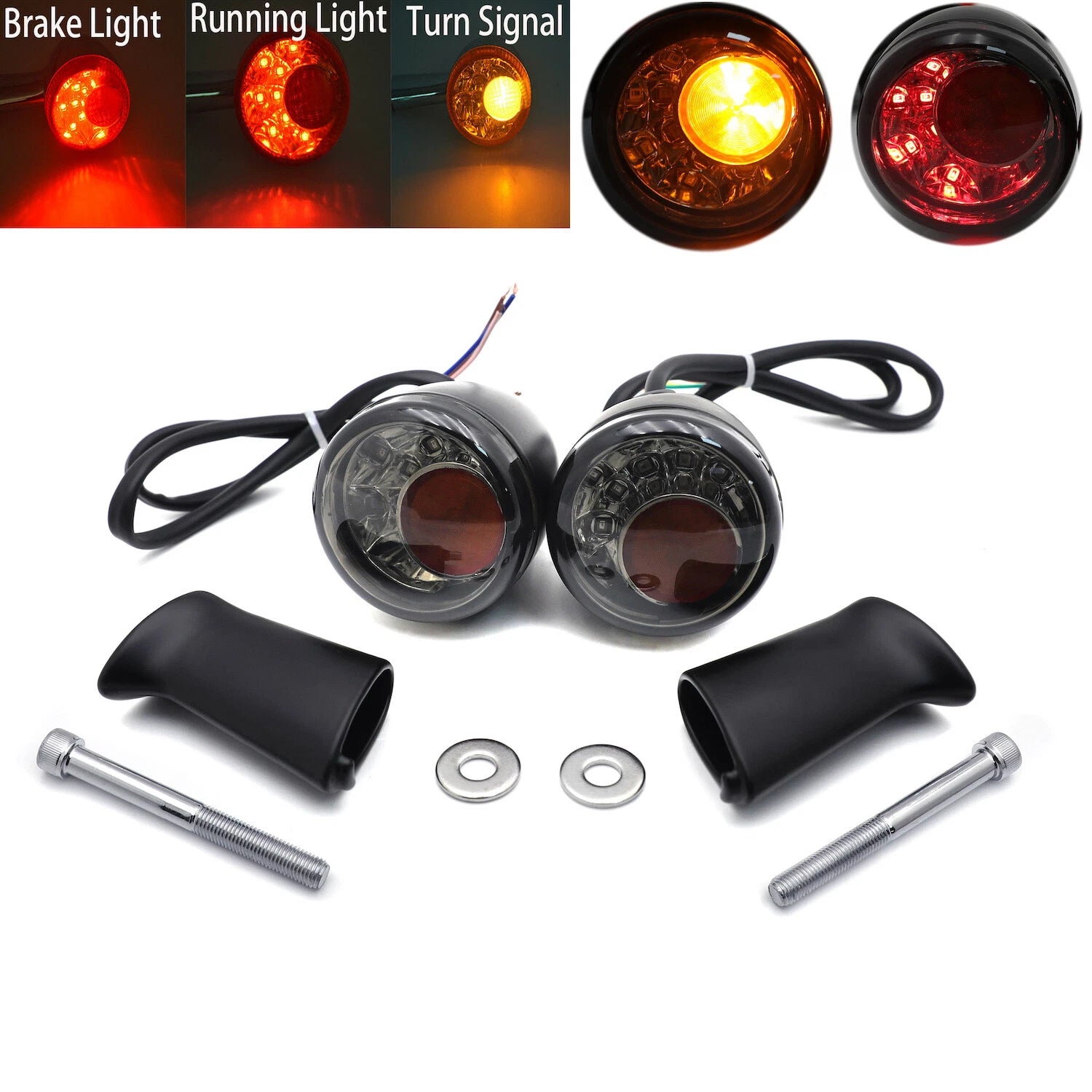 Rear LED Running Brake Turn Signal Light for Harley XL883 1200 (1992–2017)