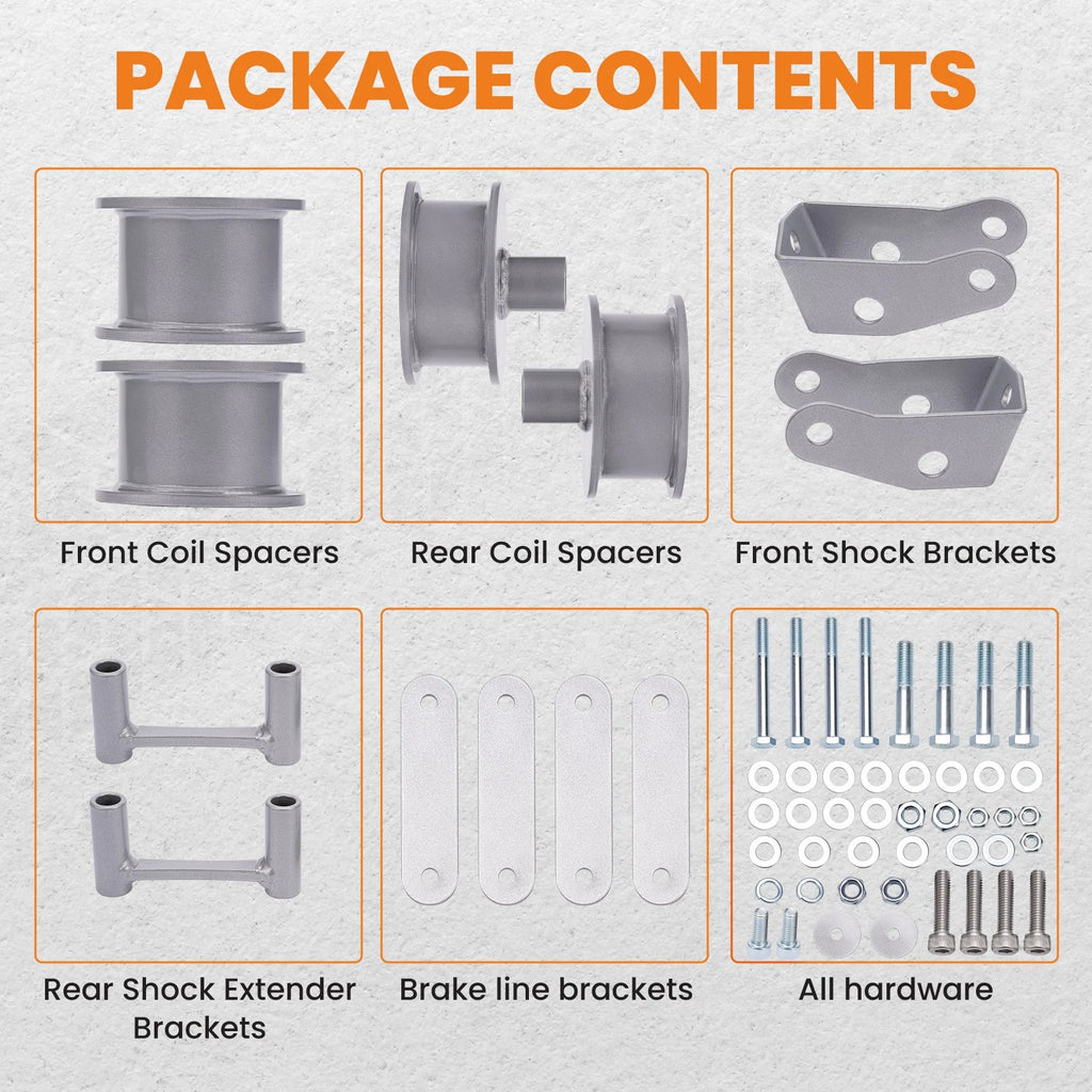 3" Lift Kit Shock Extenders for Jeep Wrangler (2007–2018)