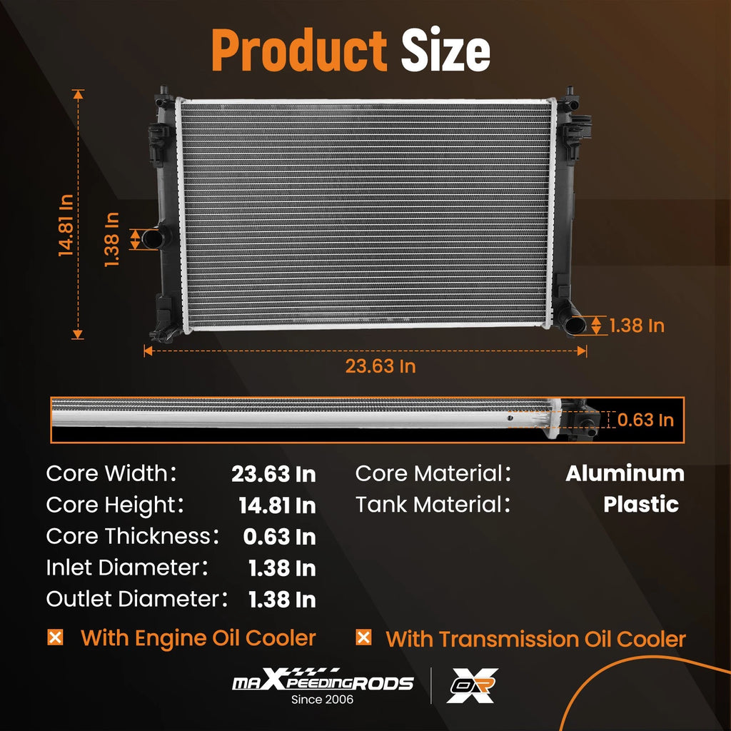 Cooling Radiator for Toyota C-HR (2018–2022) 1640037400 Crossflow