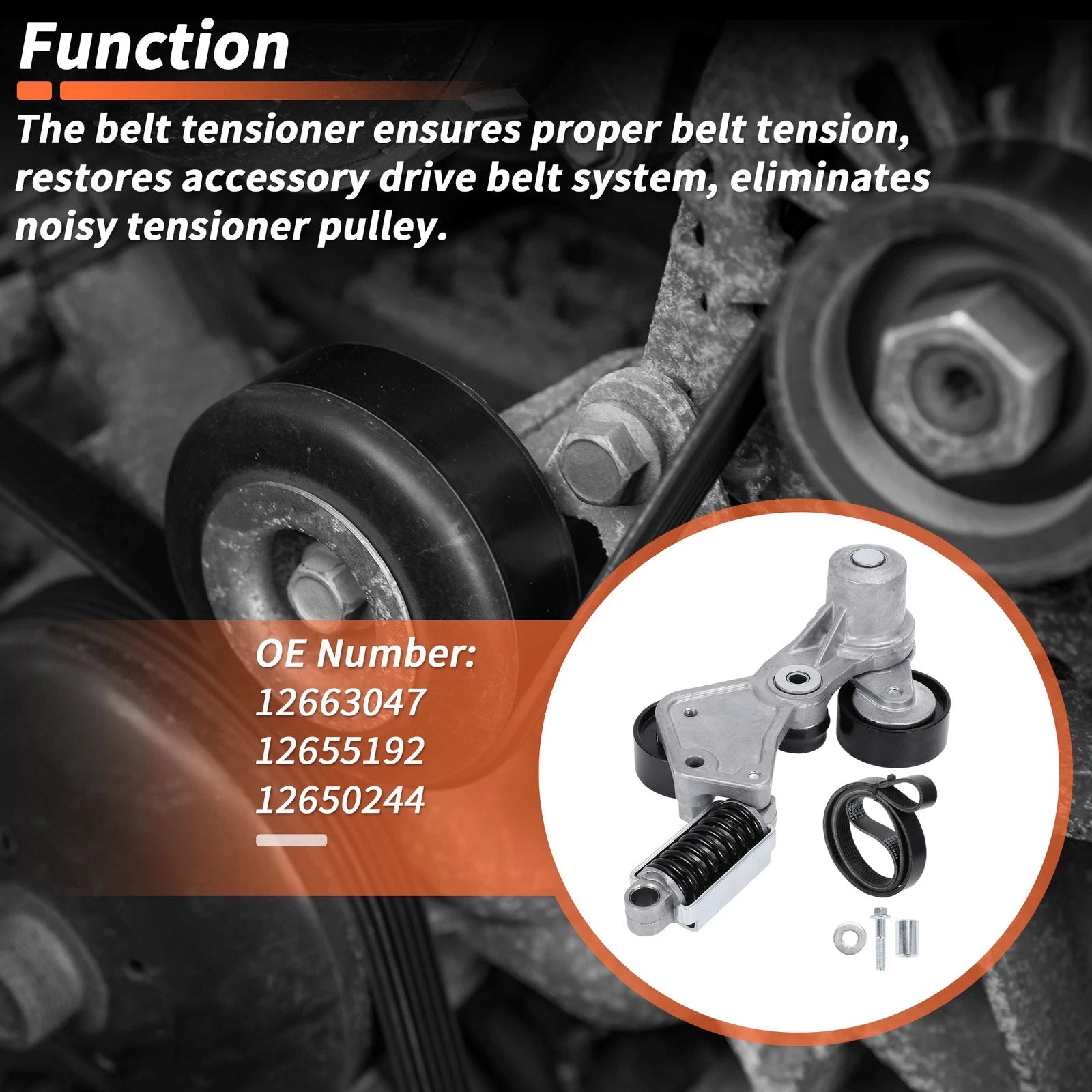 Set of 1 Drive Belt Tensioner Kit for Chevy Impala Malibu (2014) 12663047
