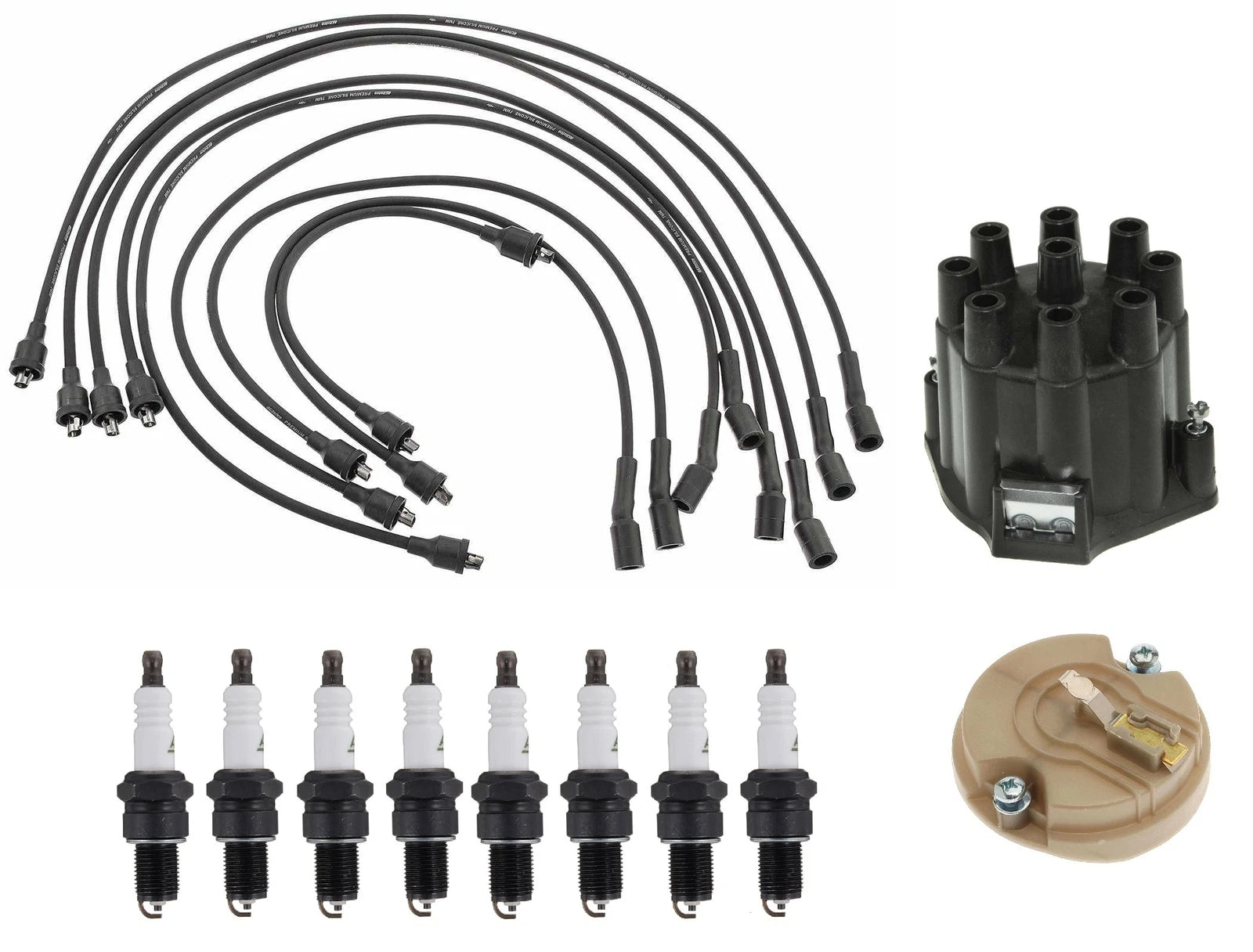 ACDelco Ignition Kit for Chevy 6.5 V8 (1992–1995) - Rotor, Cap, Wires, Plugs