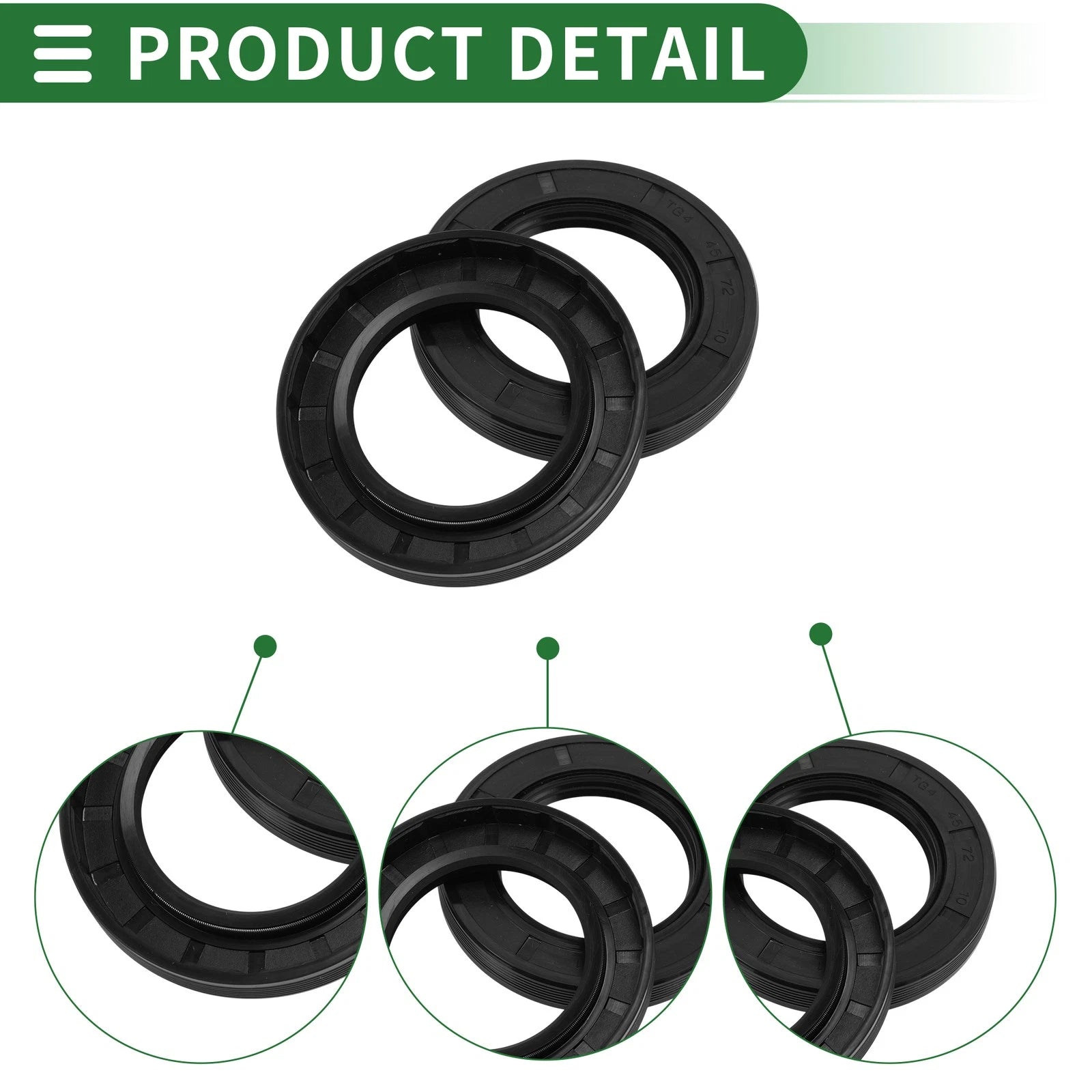 Oil Seal for Various Models (45x72x10mm, NBR Rubber, High Pressure)