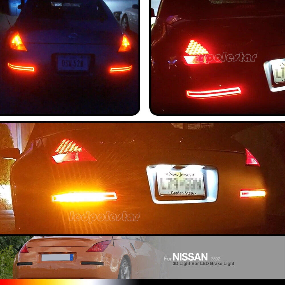 2X Smoked LED Turn Signal Sequential Backup Brake Lamp for Nissan 350Z (2003–2009)