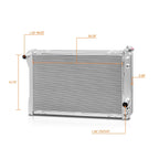 3-Row Aluminum Racing Radiator for Chevy Camaro/Pontiac Firebird (1982–1992)