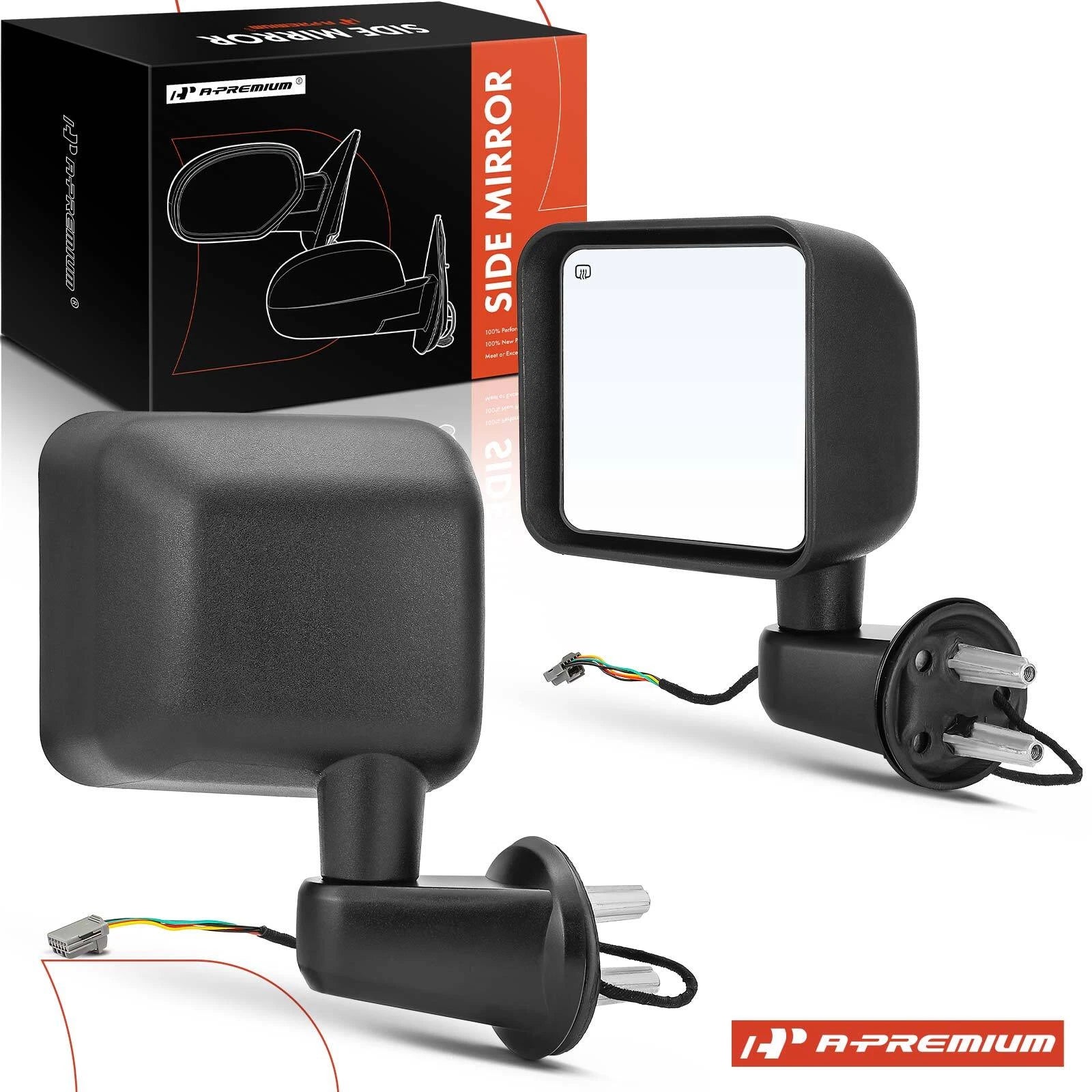2X Power Towing Mirrors for Jeep Wrangler (2011–2013) Manual Fold Heated