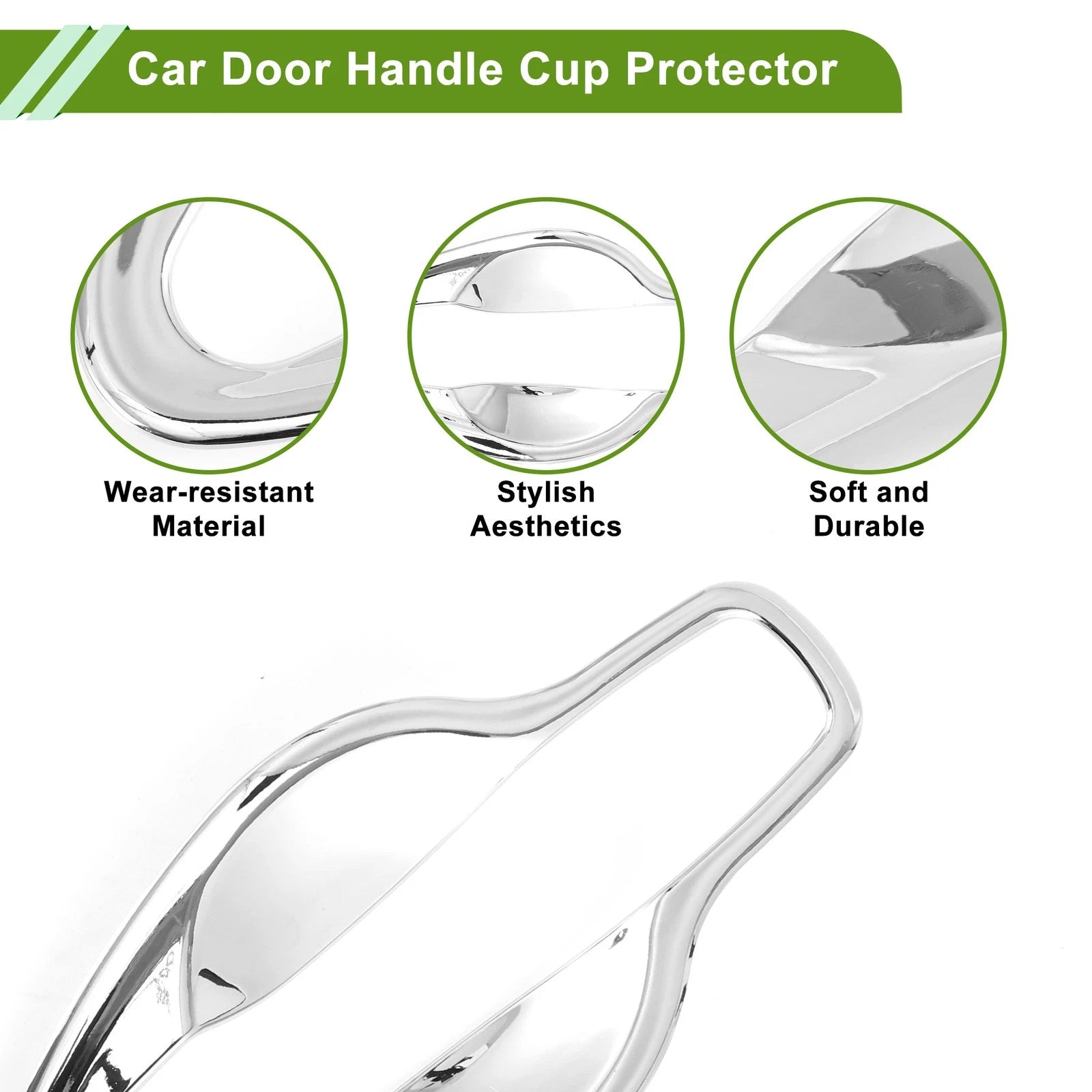 Set of 8 Chrome Door Handle Cup Protectors for Nissan Murano (2015–2022)