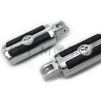 Chrome Gear Skull Footpegs for Harley FXBB FXBR FXBRS FXLR (2018–2023)