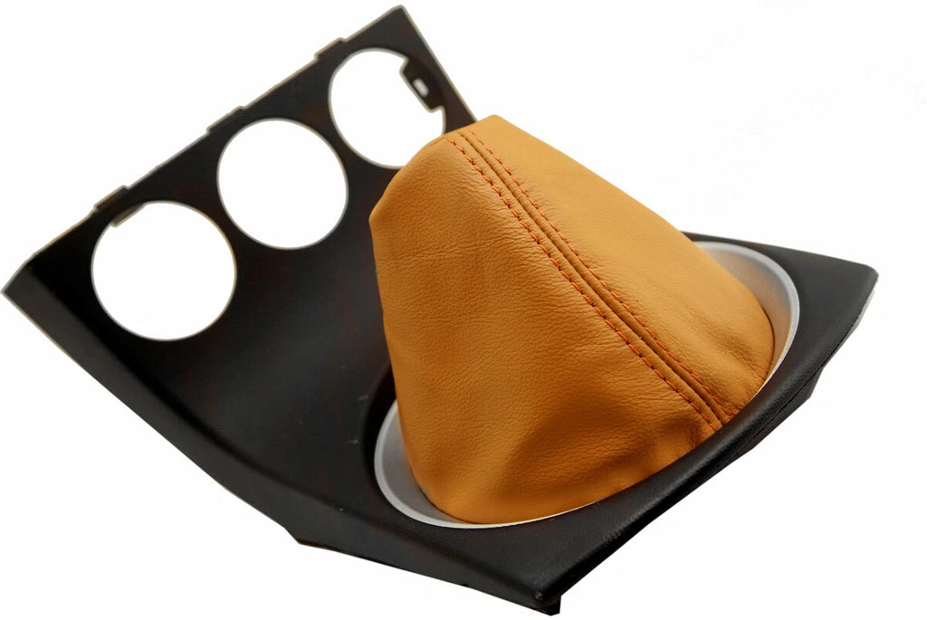 Leather Manual Shift Boot Cover for Nissan 350Z (2003–2008) Burnt Orange