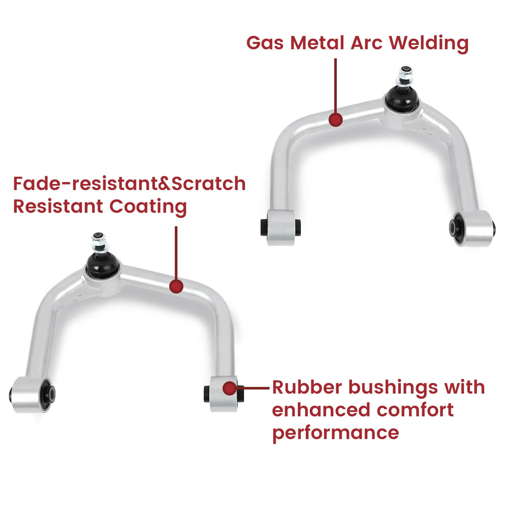 2X Front Upper Control Arms for Ford F150 (2004–2024) 4WD Silver