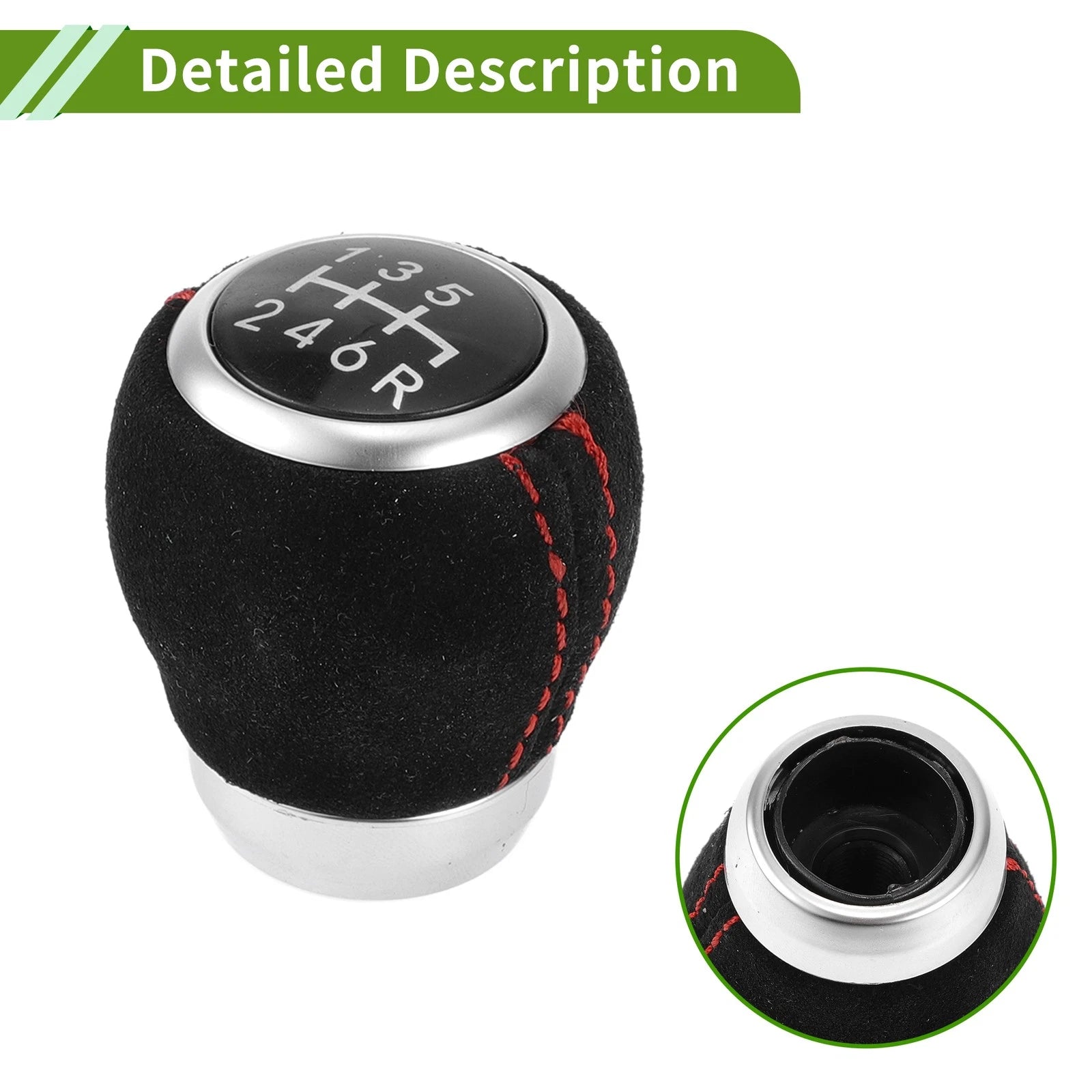 6 Speed Manual Gear Shift Knob for Subaru Impreza STI (2009–2018) Faux Leather Black