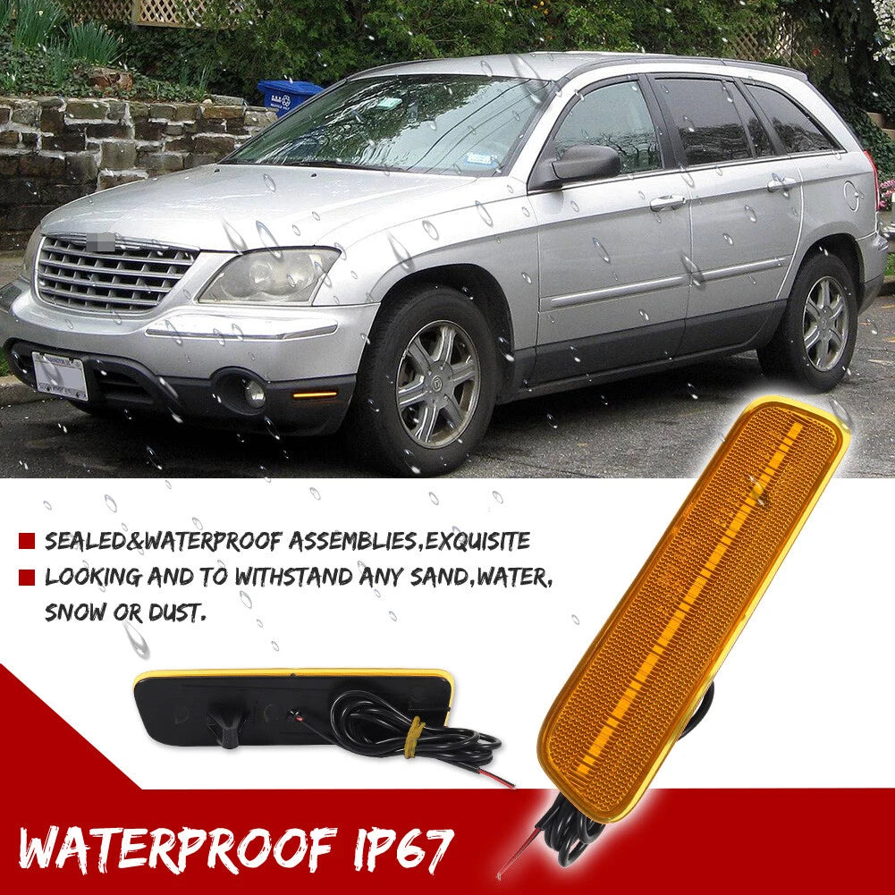 2X Amber Lens LED Side Corner Signal Lights for Chrysler Pacifica (2004–2008)