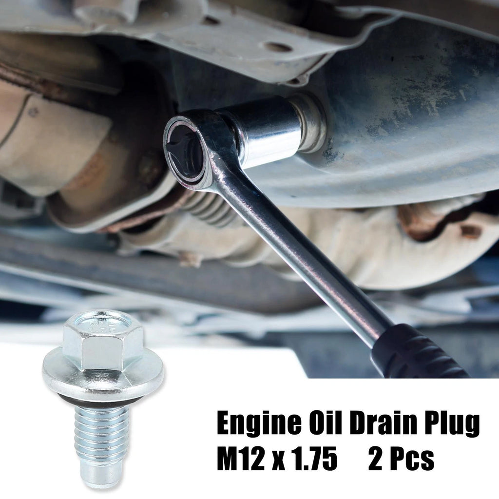 2 Pcs M12 x 1.75 Steel Engine Oil Drain Plug for Buick 