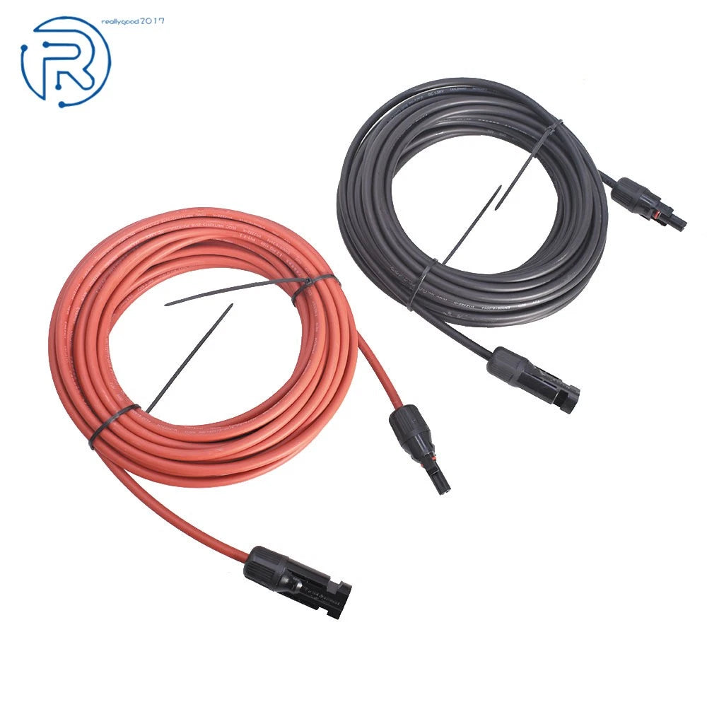 1 Pair 12AWG Solar Panel Extension Cable for Universal Use