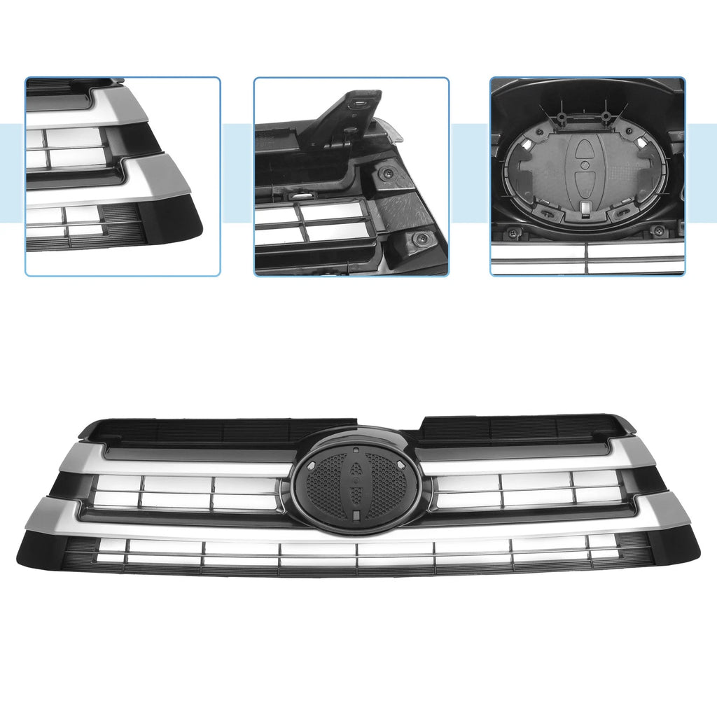 Front Upper Hood Bumper Grille for Toyota Highlander (2017–2019) Black