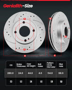 Front Drilled Rotors + Ceramic Brake Pads for Nissan Sentra Versa Cube (2007–2012)