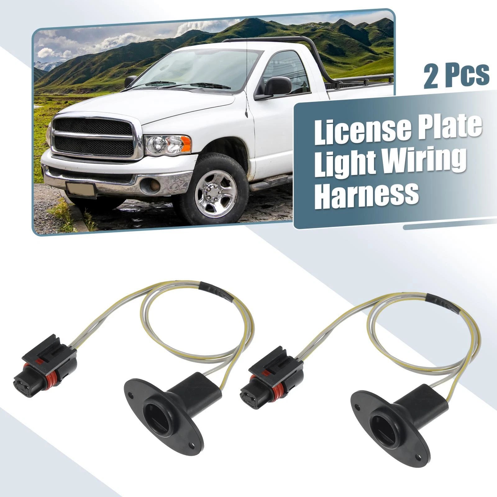 2X License Plate Light Wiring Harness Socket 5179988AB for Dodge Ram 1500 (2019–2023)