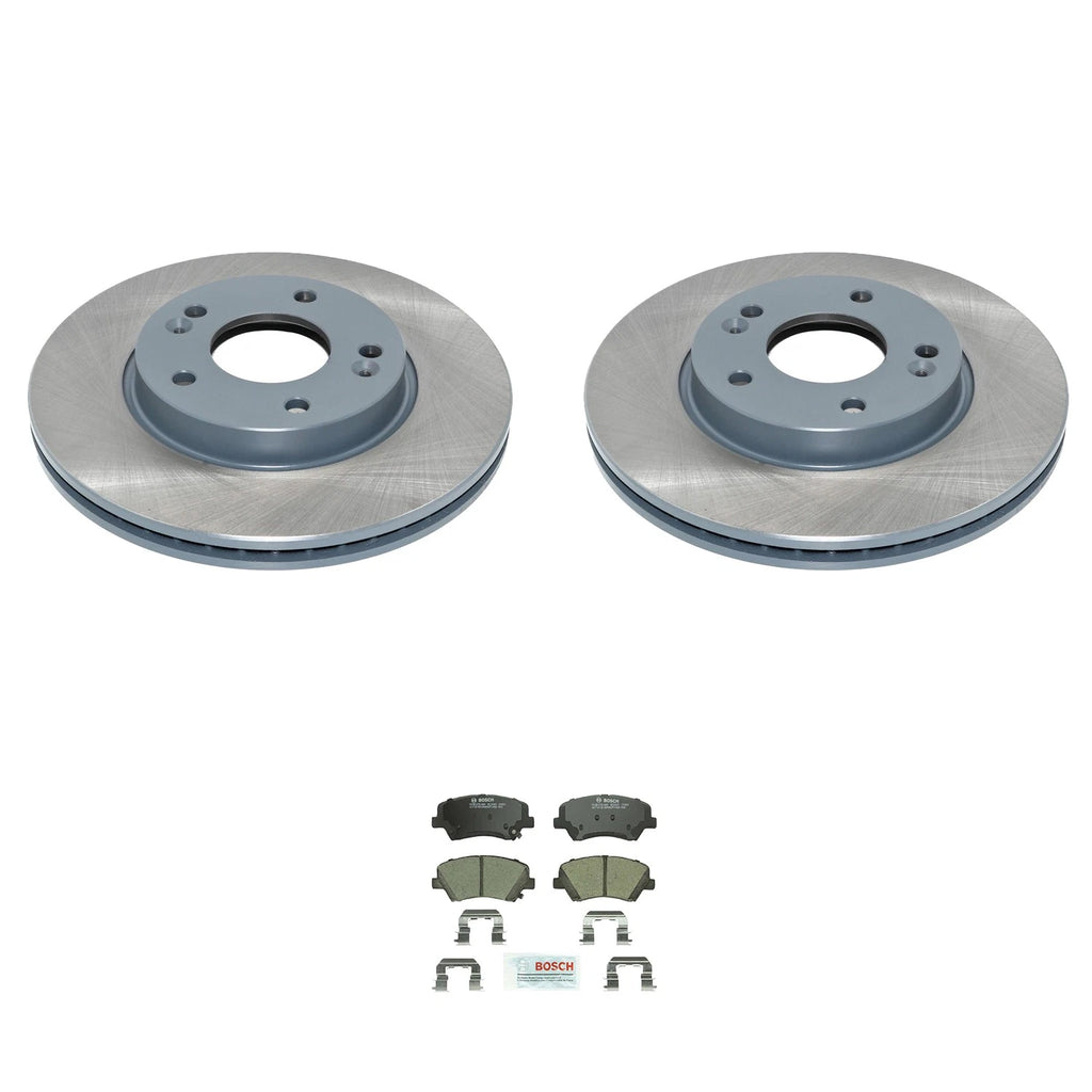 DuraGo Front Rotors & Bosch QuietCast Ceramic Brake Pads Kit for Forte5 (2014–2018)