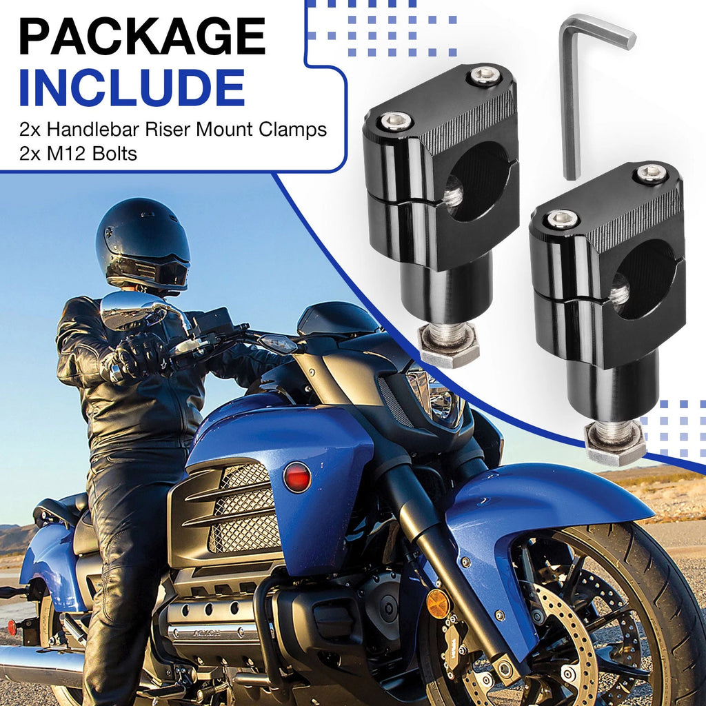 1" Handlebar Mount Clamp Risers Pair for Honda Goldwing (1800–1500)
