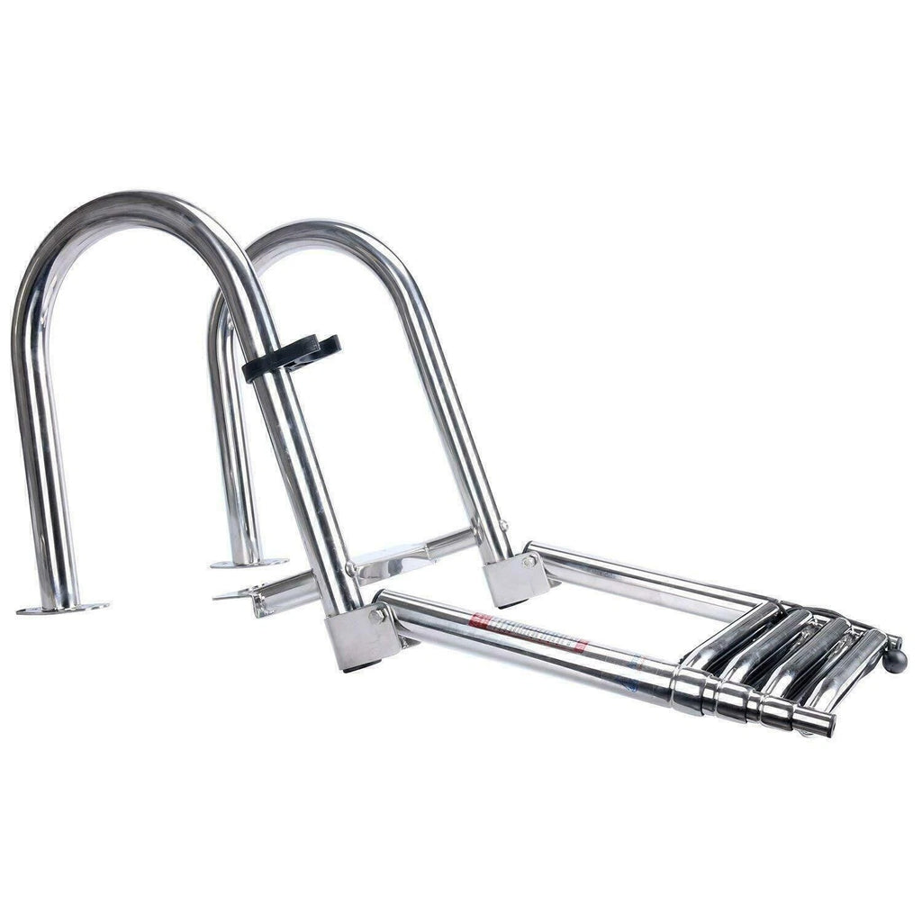 4 Step Telescoping Stainless Steel Boat Ladder for Marine Dock Yacht
