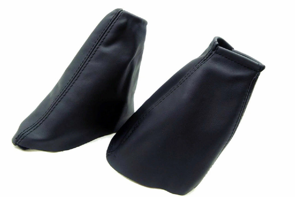 Set of 2 Manual & E Brake Boots for Ford Focus (2000–2007) Black Synthetic Leather