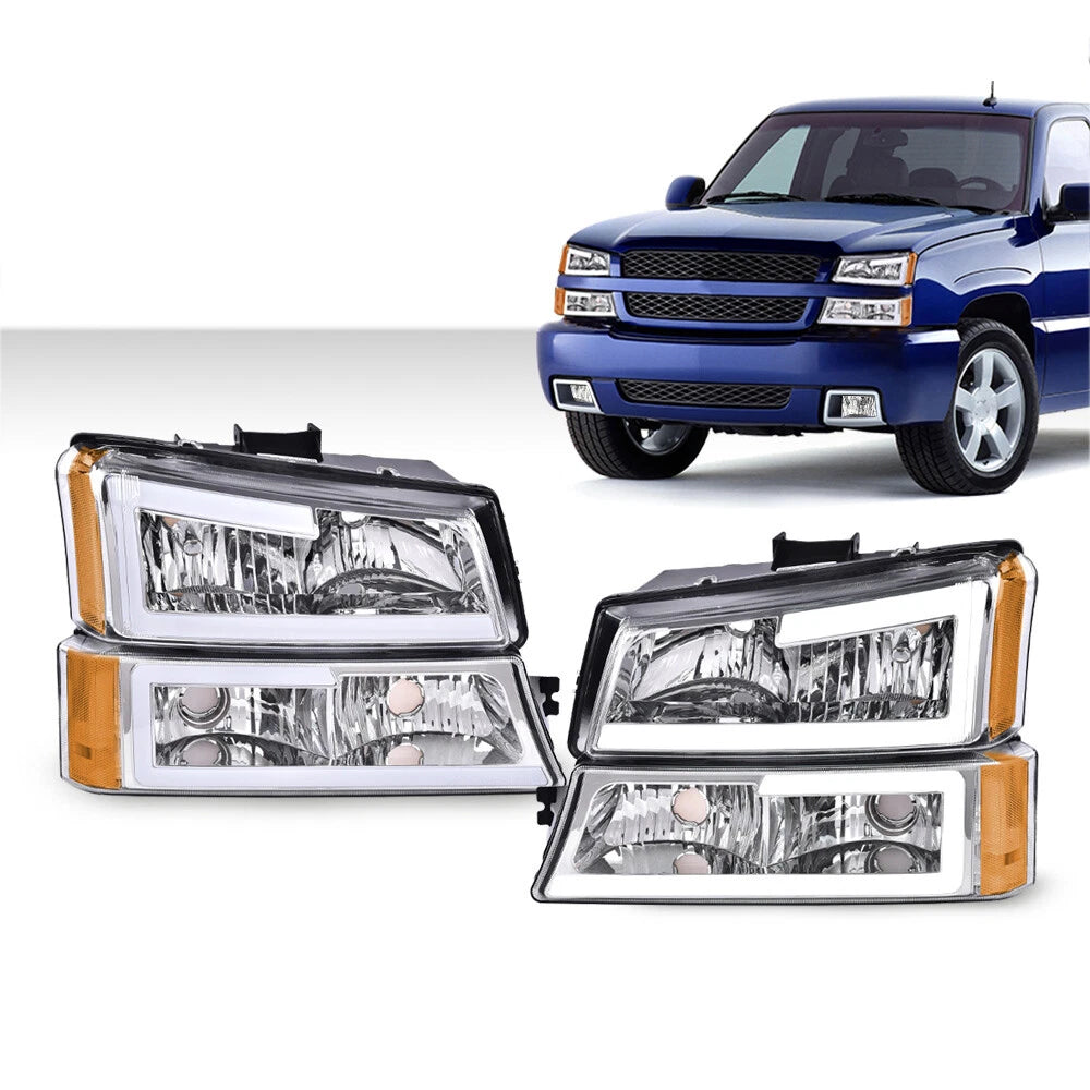 LED DRL Headlights and Signal Bumper Lamps for Chevy Silverado (2003–2006)