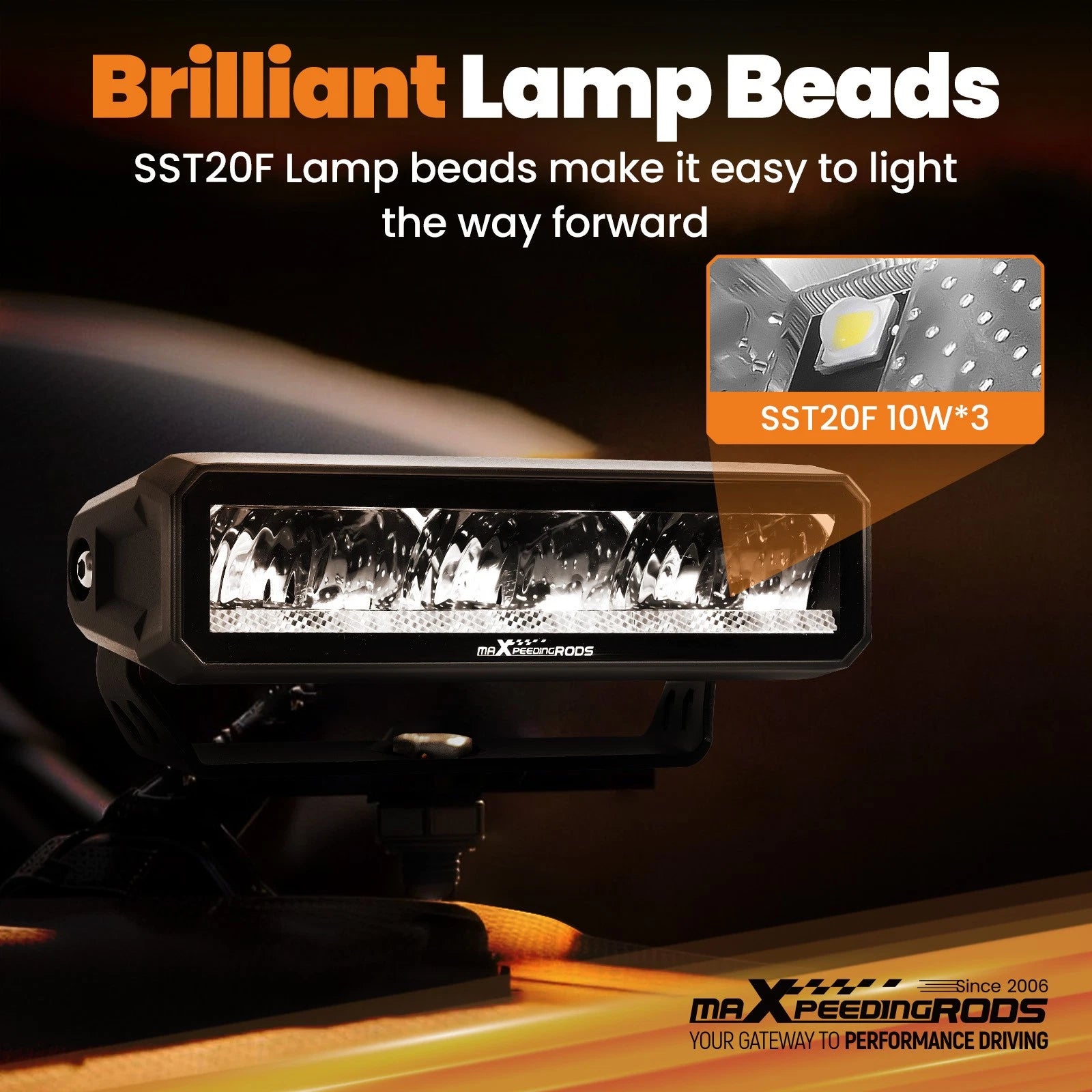60W Off-Road LED Light Bar for Universal Vehicles (6 Inch, 6000LM)