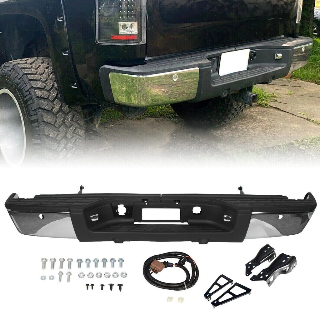 Chrome Steel Bumper Set for Chevy Silverado & GMC Sierra (2007–2014)