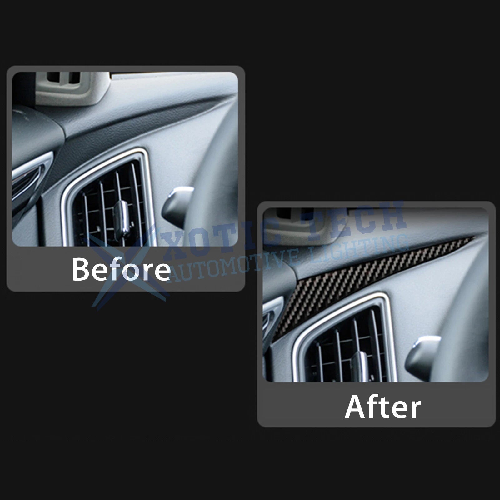 Carbon Fiber Left Driver & Passenger Side Panel Strip Stickers for Infiniti Q50 (2014-2024)