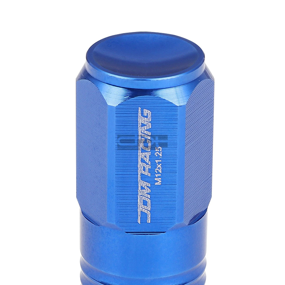 20 PCS Closed End M12x1.25 50mm Tall Blue Aluminum Lug Nuts + Adapter