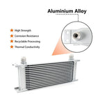 15 Row Engine Transmission Oil Cooler Kit for Universal Applications (10AN)
