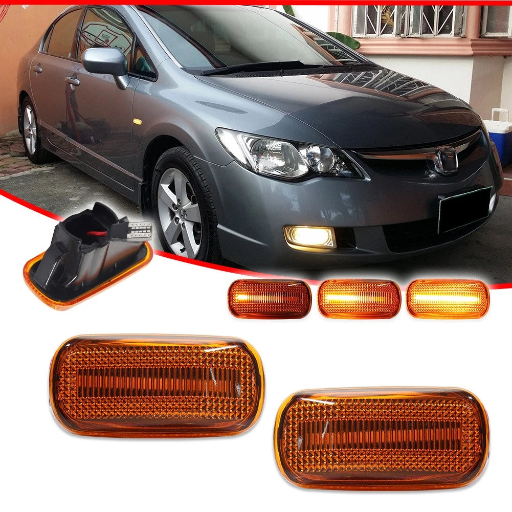 Sequential Amber LED Side Marker Lights for Honda Civic Acura RSX Integra