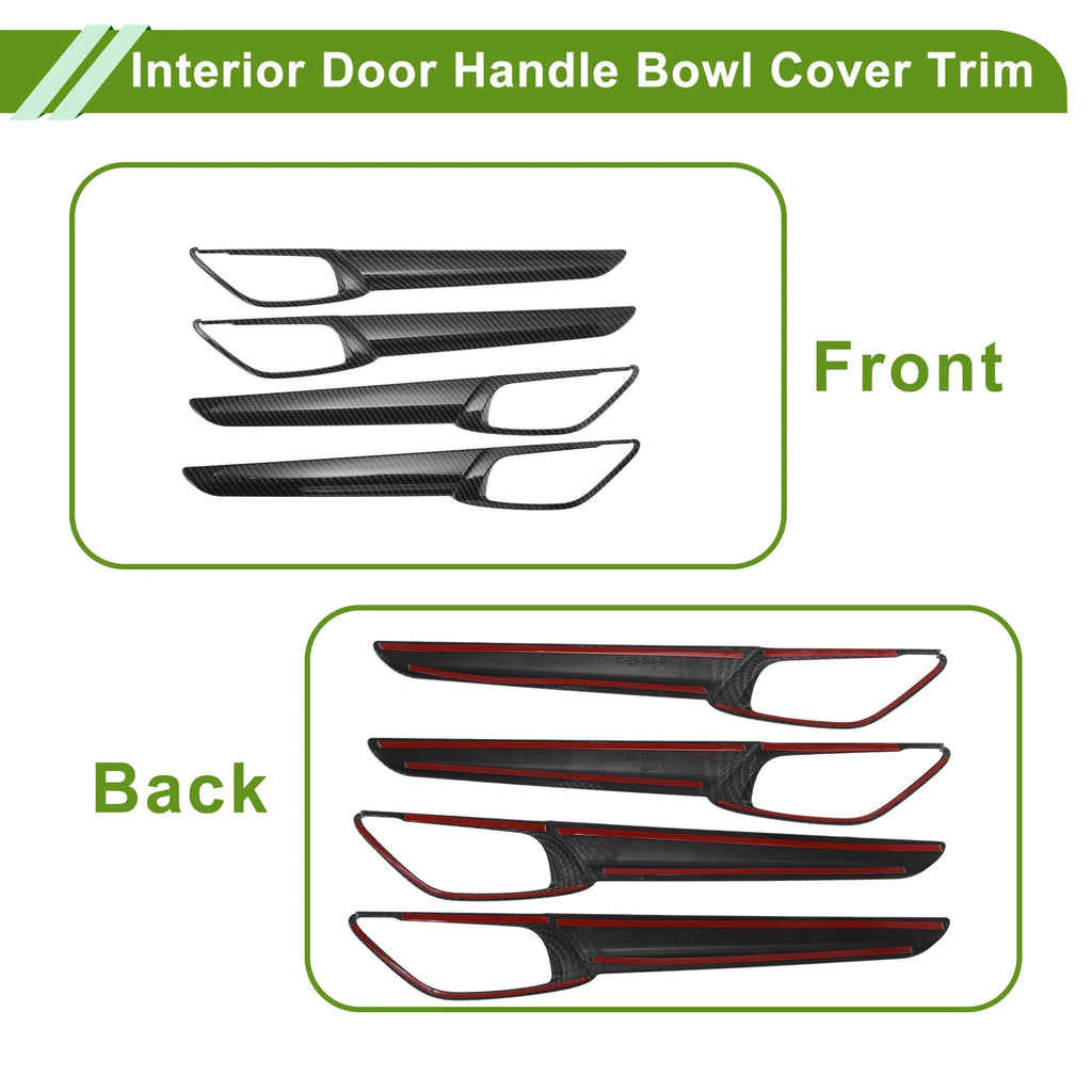 Interior Door Handle Bowl Cover Trim for Mazda CX-5 (2017–2023) Carbon Fiber Black ABS