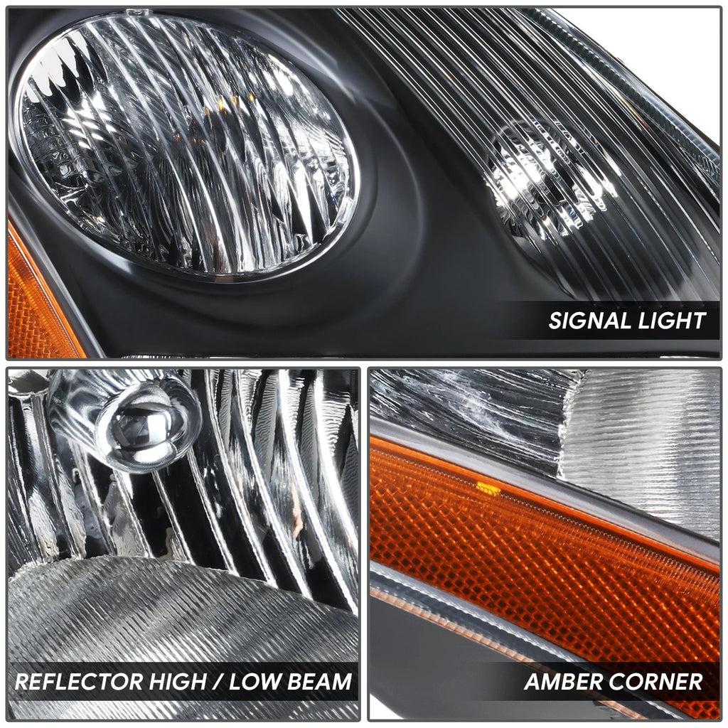 Right Passenger Headlight Lamp for Nissan Sentra (2007–2009) OE Style Black Housing