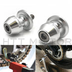 2X CNC Swingarm Spools Sliders for Universal Motorcycle 6MM Silver
