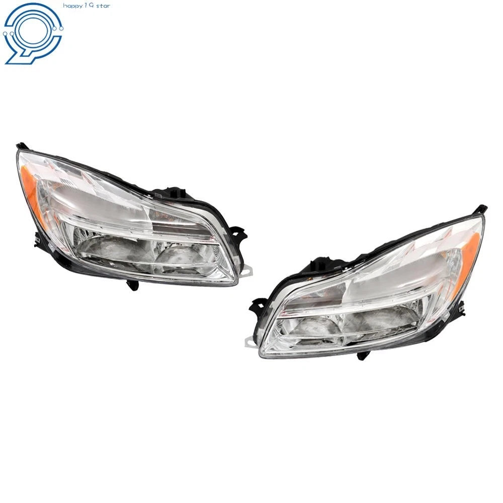 Set of 2 Chrome Housing Headlights for Buick Regal (2011-2013)