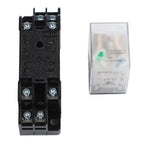 Set of 3 DPDT Electromagnetic Power Relays DC 12V with Base
