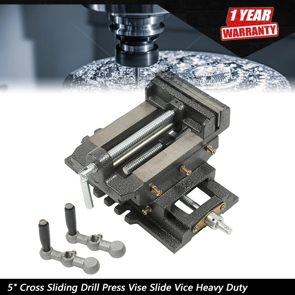 5" Cross Sliding Drill Press Vise for Machine Shop Tools