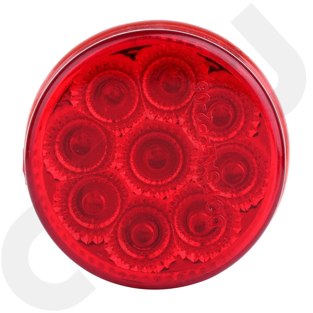 Set of 6 Red 2 Inch Round LED Side Marker Lights for Universal Trailers