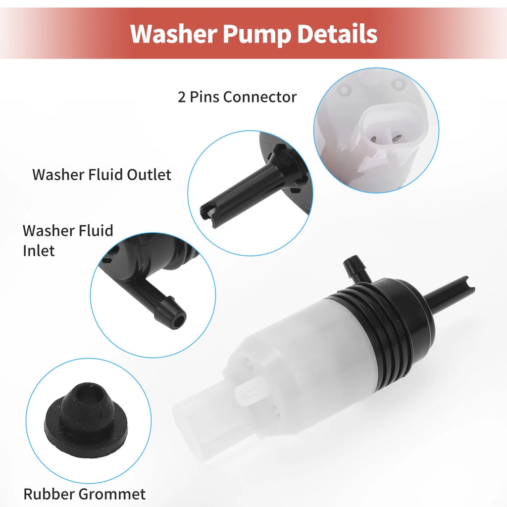 Windshield Washer Pump w/ Grommet for GMC Envoy XL (2002–2009) No. 22766715
