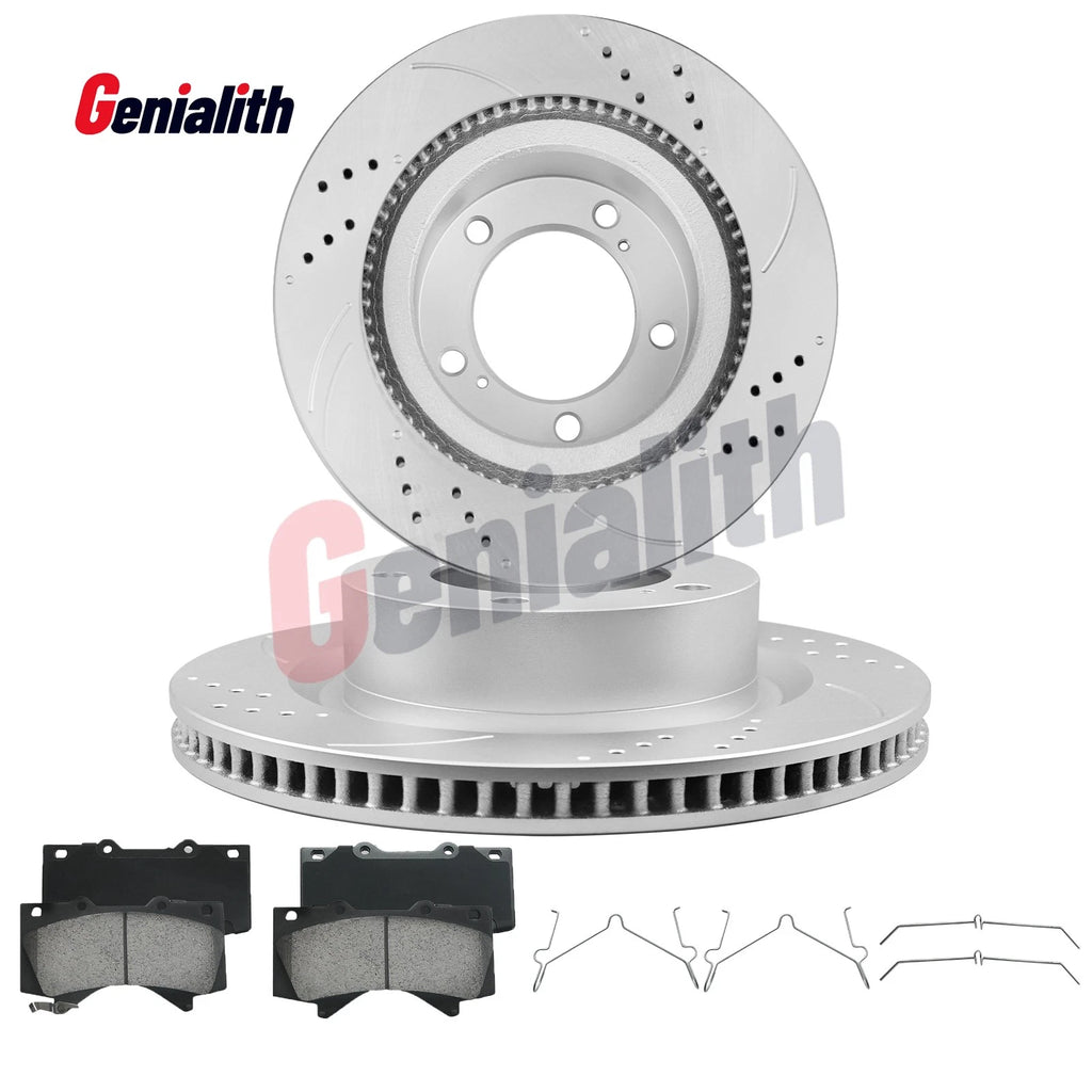 Front Drilled Rotor Brake Pad for Lexus LX570 (2016–2021) & Toyota Tundra (2007–2021)