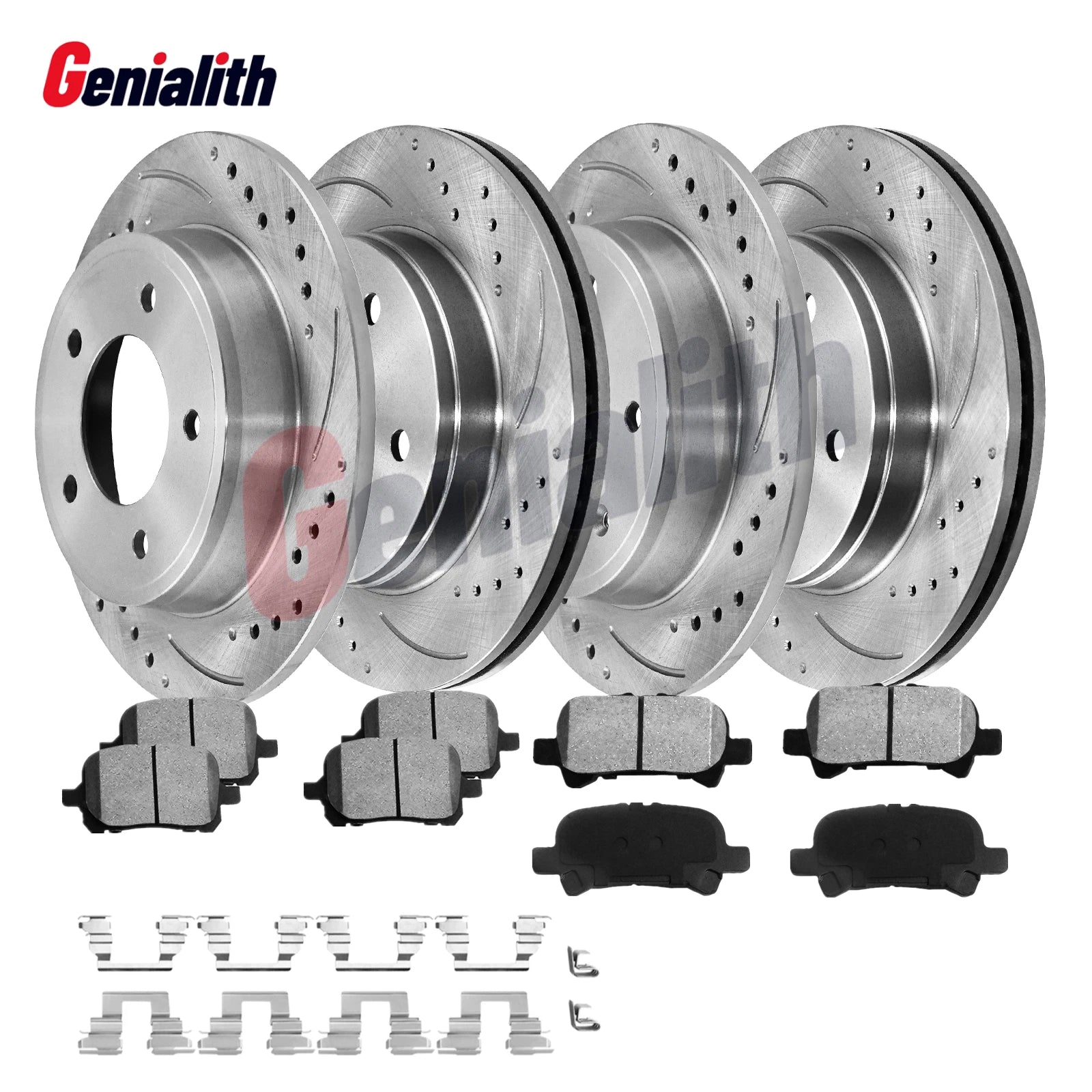 Set of 2 Front 275mm + 2 Rear 288mm Disc Rotors Pads for Toyota Avalon (2000–2004)